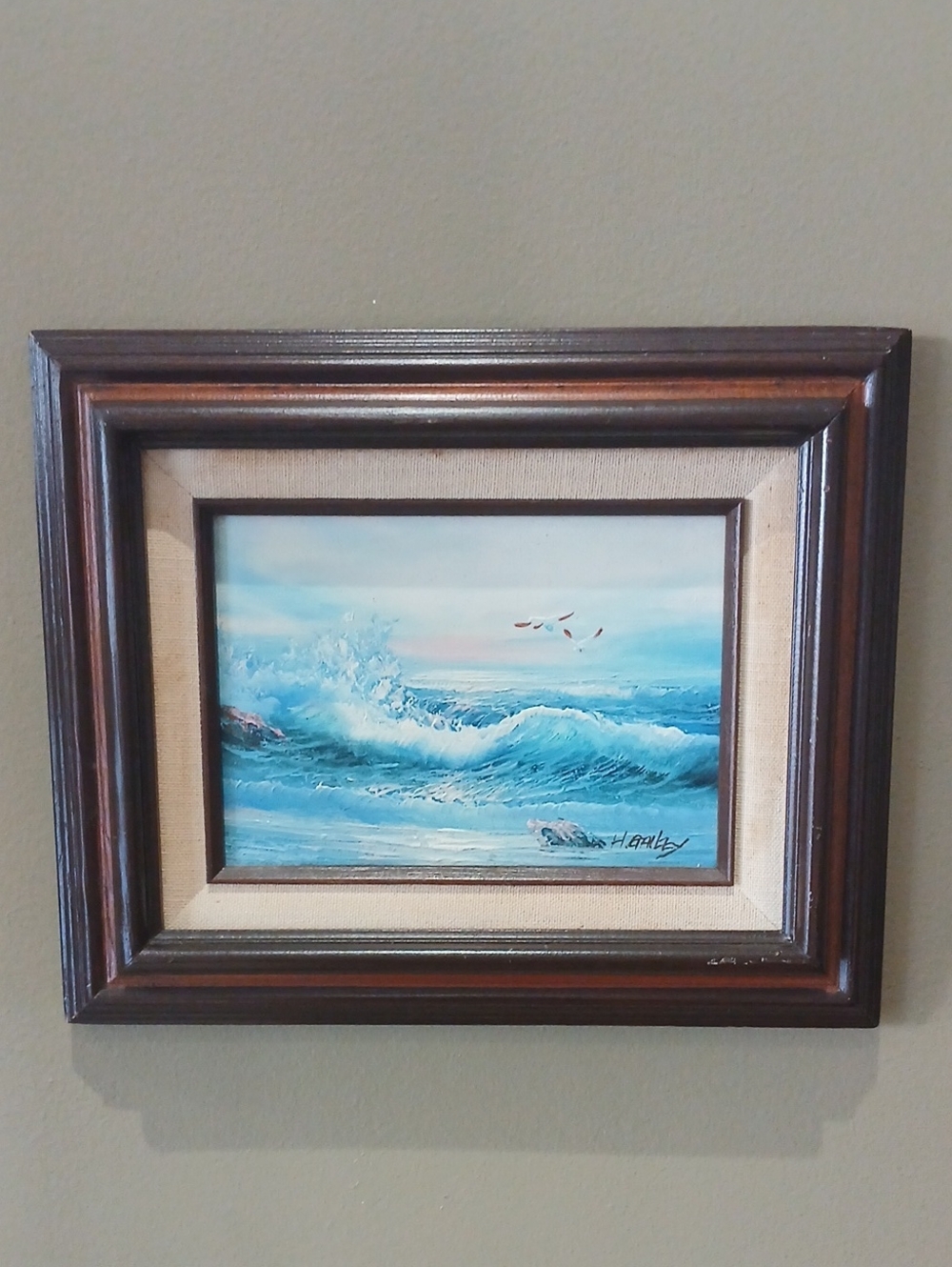 Vintage H. Gailey Signed Seascape Oil Painting - Framed